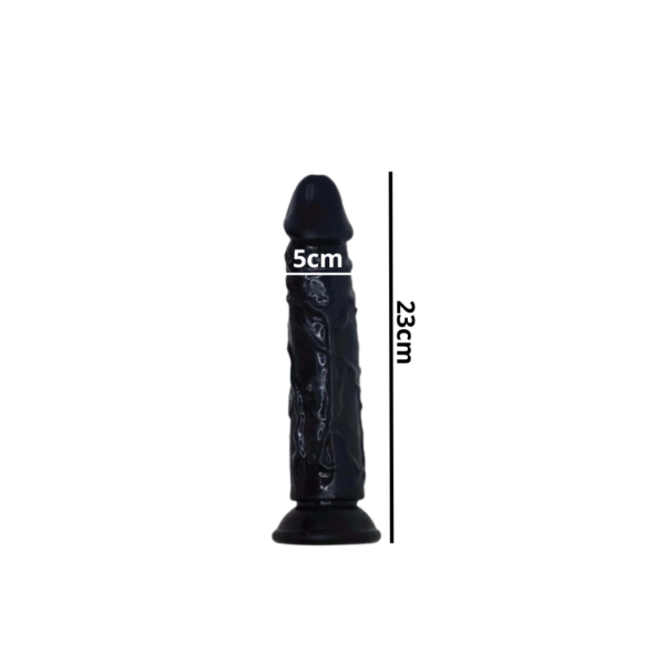 Este consolador es de 23 cm y una apariencia muy hot ya que el color negro puede ser estéticamente atractivo para muchas personas.