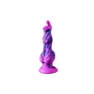 Consolador realista de silicona líquida y flexible con fuerte ventosa que imita la anatomía animal ( Monster Purple Dog ) para hombres y mujeres