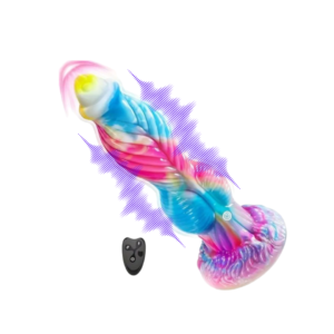 El dildo monster multicolor es de tamaño grande y las funciones de empuje y vibración proporcionan una experiencia mas intensa y satisfactoria